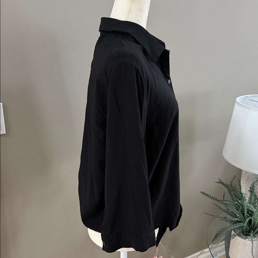 CHICO’s Button Front Tie Shirt - Size 2 - Picture 3 of 16